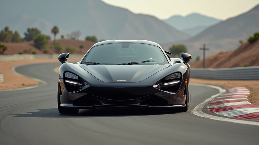 Close-up view of supercar navigating apex of a racing circuit corner with precision