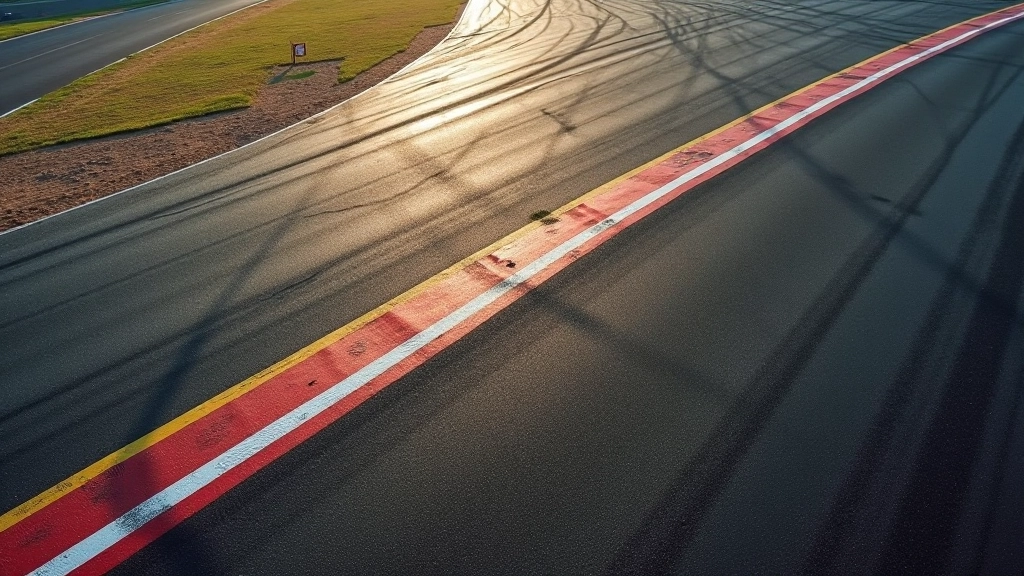 Race track surface showing different grip zones and temperature variations across racing line